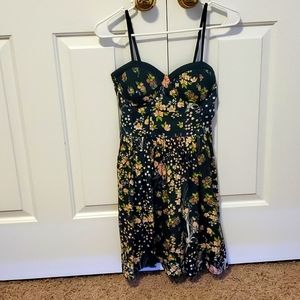 Adjustable Spaghetti Strap Floral Mini Dress